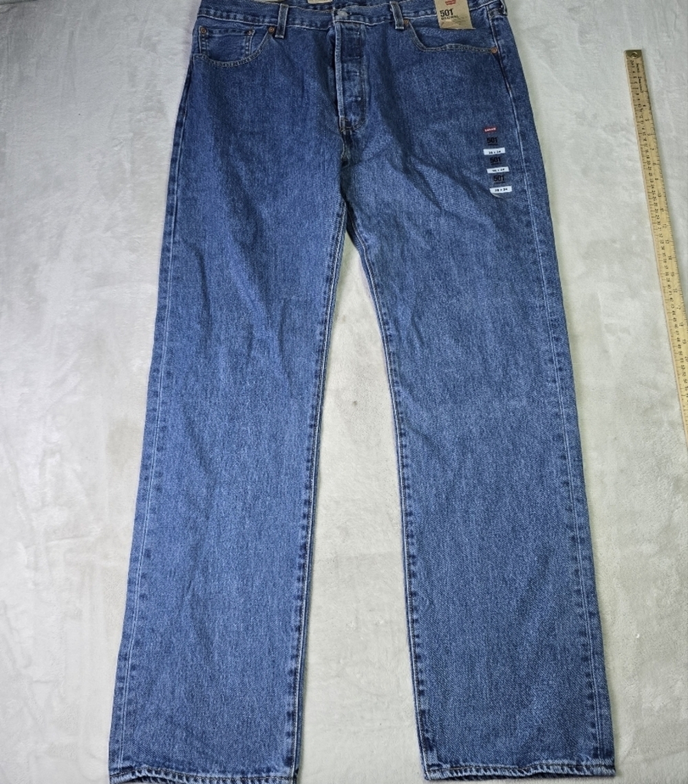 NWT Levis 501xx Original Jean Men 38x34 Straight Leg Button Fly Denim Blue